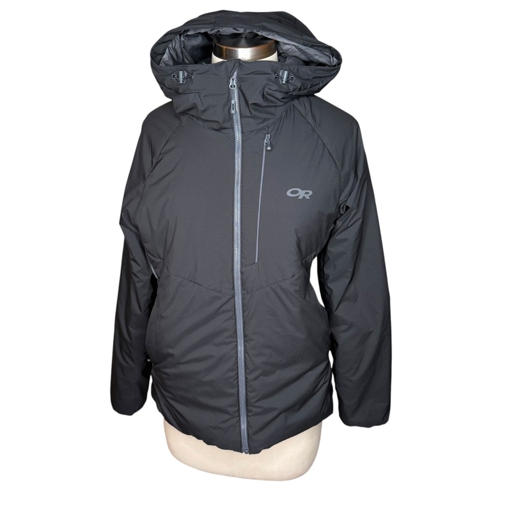 OUTDOOR RESEARCH Refuge Hooded Jacket Black Insulated Women's Size Small Patch